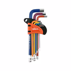 Yato YT-05632, Set de clé allen/hexagonale forme de l, Métrique, 9 pièce(s), Acier, 1.5,2,2.5,3,4,5,6,8,10 mm, 7,85 cm