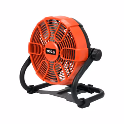 Yato YT-82933, Ventilateur à lame domestique, Noir, Orange, Sol, 2600 tr/min, 23 cm, 0 - 360°
