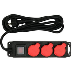 Yato YT-81240 multiprise 3 m 3 sortie(s) CA Intérieur & extérieur Noir, Rouge