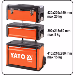 Yato YT-09102 boite à outils Boîte à outils Aluminium, Métal, Plastique Noir, Rouge - Vue supplémentaire 6