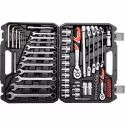 Yato YT-38781, Ensemble de douilles, 1/4", Métrique/empirique, 1/2,1/4", T10, T15, T20, T25, T30, PH1, PH2, PH3, PZ1, PZ2, PZ ...