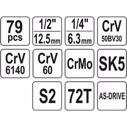 Ensemble d'outils Yato YT-38911; 79 unités - Vue supplémentaire 5