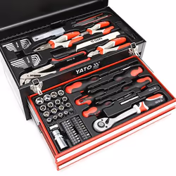 Kit d'outils avec boîte en métal et tiroirs Yato YT-38951 80 unités - Vue supplémentaire 9