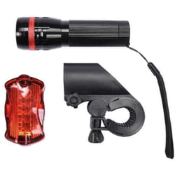 Ensemble de feux de vélo vorel : avant 3 w cree led + arrière 5 led 88422