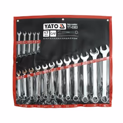 Yato YT-0363, 8,9,10,11,12,13,14,15,16,17,18,19,22,24,27,30,32 mm, Chrome, Sulfate de chondroïtine, Chrome, Satin, 15°