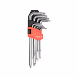 Yato YT-0511, Jeu de clés L-torx, T10, T15, T20, T25, T27, T30, T40, T45, T50, Argent, Sulfate de chondroïtine, 1,5 cm, 7,2 c ...
