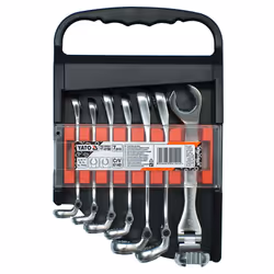 Yato YT-0530, Acier chromé au vanadium, Chrome, 8,10,11,12,13,14,17 mm, Noir, 7 pièce(s)