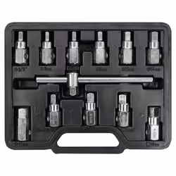 Yato YT-0600, Ensemble de clés à douille, 12 pièce(s), Argent, En forme de T, Poignée en T, 1 pièce(s)