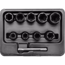 Yato YT-0603, Ensemble de douilles, 3/8", Métrique, 10 tête(s), 10,11,12,13,14,15,16,17,19 mm