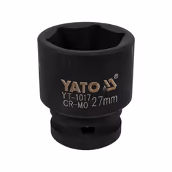 Yato YT-1017, Douille à choc, Noir, 1/2", Métrique, 27 mm, Chrome-molybdène