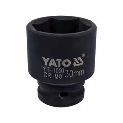Yato YT-1020, Douille à choc, Noir, 1/2", Métrique, 30 mm, Chrome-molybdène