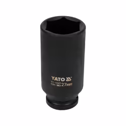 Yato YT-1047, Douille à choc, Noir, 1/2", Métrique, 27 mm, Chrome-molybdène