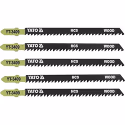 Yato YT-3409, Lames de scie sauteuse, Panneau aggloméré, Fibre de bois, Contre-plaqué, Bois tendre, Bois, Acier fin au carbon ...