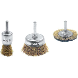 Yato YT-4755 Roue de fil et brosse en fil d'acier Jeu de brosses métalliques 3 pièce(s)
