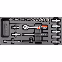 Yato YT-5541, Ensemble de douilles, 1/4", Métrique, 19 tête(s), 3.5,4,4.5,5,5.5,6,7,8,9,10,11,12,13,14 mm