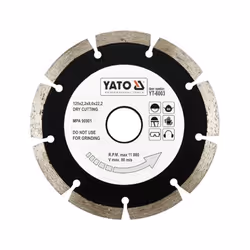 Yato YT-6003, Lame diamant à rebord segmenté, Béton, Granit, 12,5 cm, 191 g, Ampoule, 1 pièce(s)