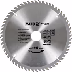 Yato YT-6068, Bois, 21 cm, 3 cm, Pointe au carbure de tungstène (TCC), 8000 tr/min, 675 g