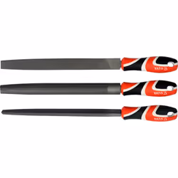 Yato YT-6237, Lime, Chemise, Lime demi-ronde, Lime triangulaire, Métal, Acier au carbone, Noir, Rouge, Blanc, 250 mm