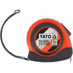 Yato YT-7105 mètre à ruban 5 m Acrylonitrile-Butadiène-Styrène (ABS), Caoutchouc Rouge