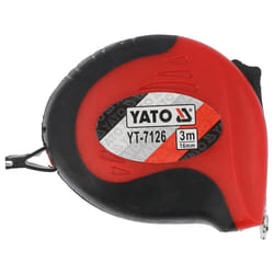 Yato YT-7126 mètre à ruban 3 m Acrylonitrile-Butadiène-Styrène (ABS), Caoutchouc Noir, Rouge