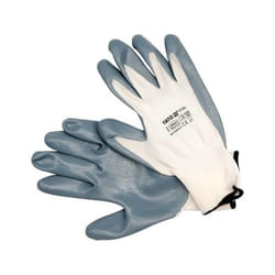 Yato YT-7474 Gant de protection Gants d'atelier Bleu, Blanc Nitrile, Nylon 1 pièce(s)
