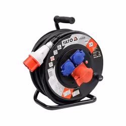 Yato YT-8120, Noir, Rouge, Blanc, Polyvinyl chloride (PVC), 3 sortie(s) CA, Hard wire 5-wire (3P + N + E), 25 m, 2,5 mm²