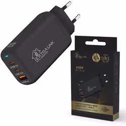 Extralink CHARESL02, Intérieure, USB, 20 V, 3,25 A, Noir