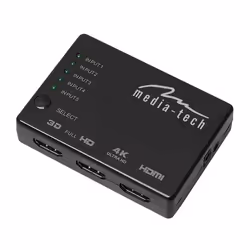 Media-Tech MT5207, HDMI, Noir, 3840 x 2160, 2160p, IR, 4K Ultra HD