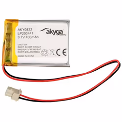 Informations techniques Désignation du fabricant : LP293441 Type de produit : batterie lithium-polymère Tension : 3.7 V Capac ...