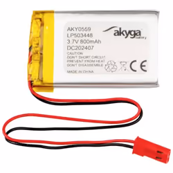 Informations techniques Désignation du fabricant : LP503448 Type de produit : batterie lithium-polymère Tension : 3.7 V Capac ...