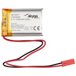 LP803040 Pack de piles rechargeables x batterie spéciale LiPo 3.7 v 1000 mAh - Akyga
