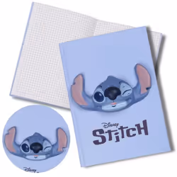Cahier - Disney - Stitch - Couverture rigide bleue - Format A5 - Grands carreaux Seyès