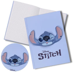 Cahier - Disney - Stitch - Couverture rigide bleue - Format A5 - Grands carreaux Seyès