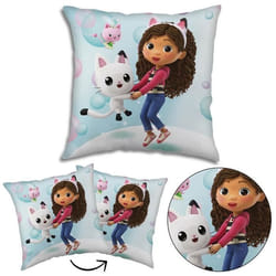 Coussin décoratif - DREAMWORKS - Maison de Chat Gabi - 40x40 cm - OEKO-TEX - Motif coloré