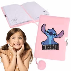 Cahier/agenda - DISNEY - Stitch - Peluche rose - A5 - Cadenas