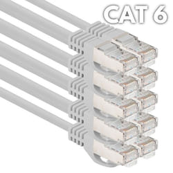 PATCHCORD KAT.6 FTP câble de réseau Ethernet FLUKE PASSED LANBERG GRIS 10 unités 025 m