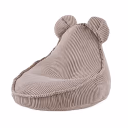 Fauteuil Pouf Siège Poire Oreilles dOurs pour Bébé Enfants pour la Chambre dEnfant MISIOO Huggy Bear Velours Côtelé Beige 68x ...