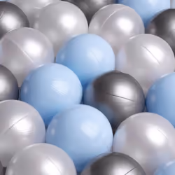 Balles pour Piscine à Balles de Jeu pour Bébé Enfants MISIOO Plastique Colorées 6 cm 150 Boules: Blue/Argent/Blanc Perle