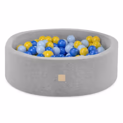 Piscine à Balles pour Bébé Enfants pour la Chambre des Enfants MISIOO Ronde Coton Gris 90x30 cm 200 Balles: Bleu/Bleu Clair/J ...