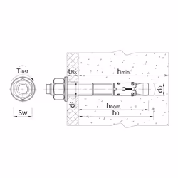 Vis d'ancrage RawlPlug R-HPTIIZF-08100/35; 8x100 mm; 100 unités