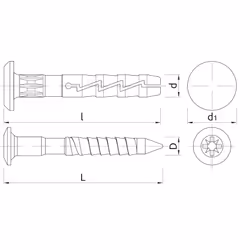 Rawlplug FX-06K040 ancrage à vis et cheville murale 200 pièce(s) Kit de fiches murales et vis