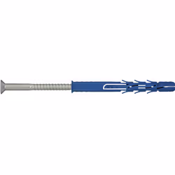 Rawlplug R-FF1-N-08L080, Kit de fiches murales et vis, Brique, Béton, Nylon, Zinc, Bleu, Argent, Acier inoxydable