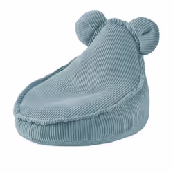 Fauteuil Pouf Siège Poire Oreilles dOurs pour Bébé Enfants pour la Chambre dEnfant MISIOO Huggy Bear Velours Côtelé Bleu 68x4 ...