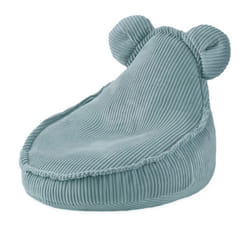 Fauteuil Pouf Siège Poire Oreilles dOurs pour Bébé Enfants pour la Chambre dEnfant MISIOO Huggy Bear Velours Côtelé Bleu 68x45 cm