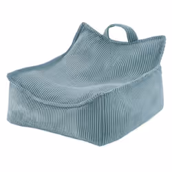 Fauteuil Pouf Siège Poire pour Bébé Enfants pour la Chambre dEnfant MISIOO Puffy Square Velours Côtelé Bleu 77x67x50 cm