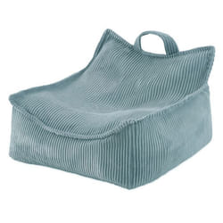 Fauteuil Pouf Siège Poire pour Bébé Enfants pour la Chambre dEnfant MISIOO Puffy Square Velours Côtelé Bleu 77x67x50 cm