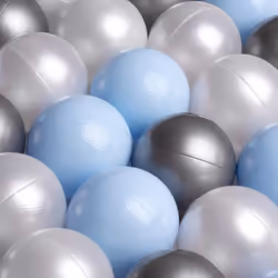 Balles pour Piscine à Balles de Jeu pour Bébé Enfants MISIOO Plastique Colorées 6 cm 450 Boules: Blue/Argent/Blanc Perle