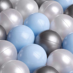 Balles pour Piscine à Balles de Jeu pour Bébé Enfants MISIOO Plastique Colorées 6 cm 450 Boules: Blue/Argent/Blanc Perle