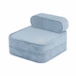 Fauteuil en Mousse Pliable Matelas avec Appui-tête Lit pour Bébé Enfants Chambre dEnfant 2en1 MISIOO Velours Côtelé Bleu 65x6 ...