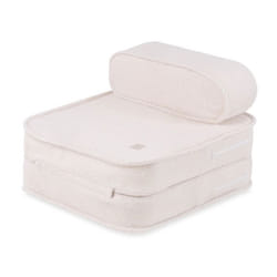 Fauteuil en Mousse Pliable Matelas avec Appui-tête Lit pour Bébé Enfants Chambre dEnfant 2en1 MISIOO Bouclé Crème 65x60x40